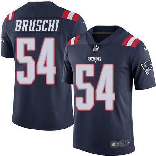 Men New England Patriots 54 Tedy Bruschi Nike Navy Vapor Limited NFL Jersey